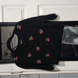 Torrid retro chic cherry crop sweater 1x